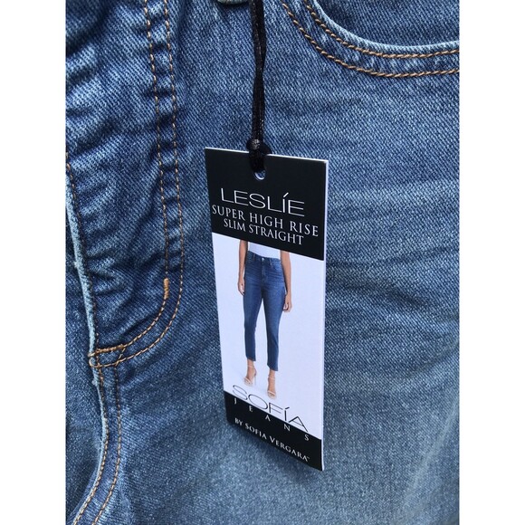 Sofia Vergara Leslie Slim Straight Jeans Womens 2 Assymetrical Hem - Picture 6 of 10
